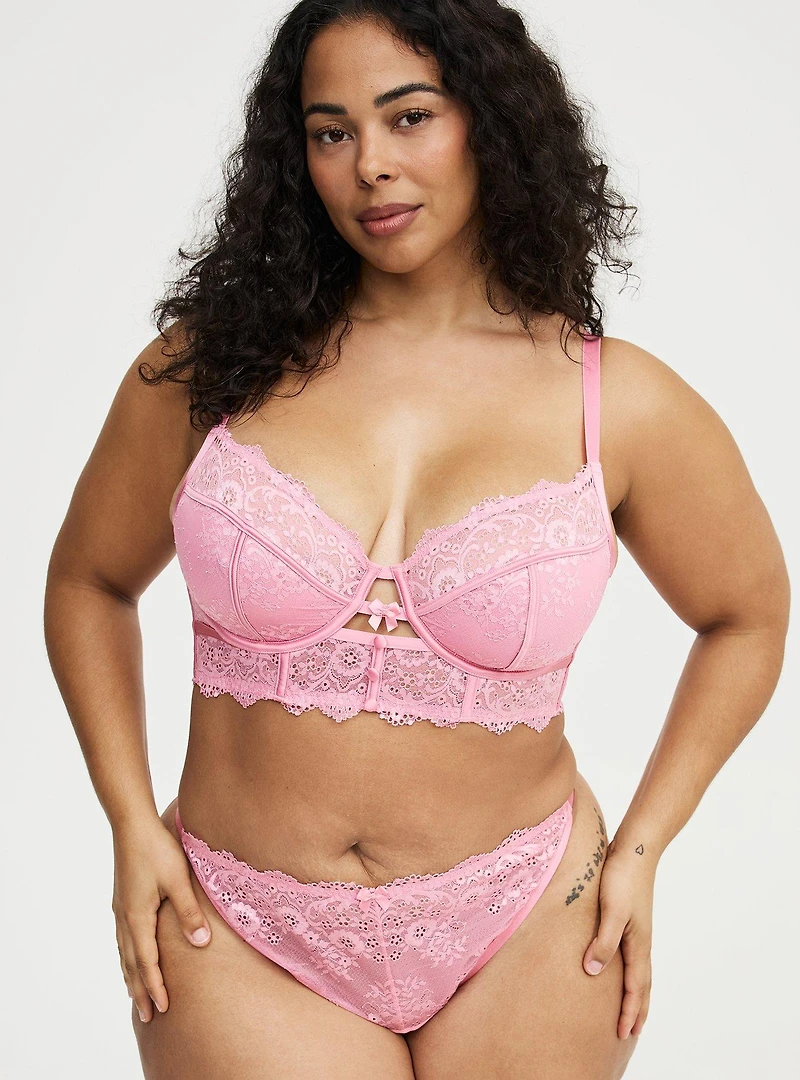 Demure Longline Lace Underwire Bra