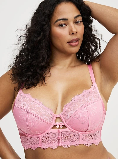 Demure Longline Lace Underwire Bra