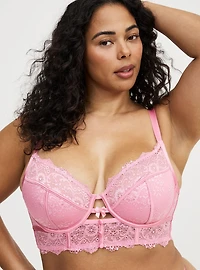 Demure Longline Lace Underwire Bra