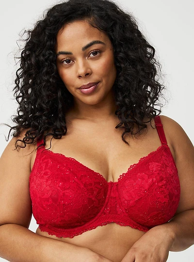Full Coverage Unlined Lace Bra