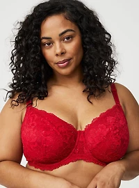 Full Coverage Unlined Lace Bra