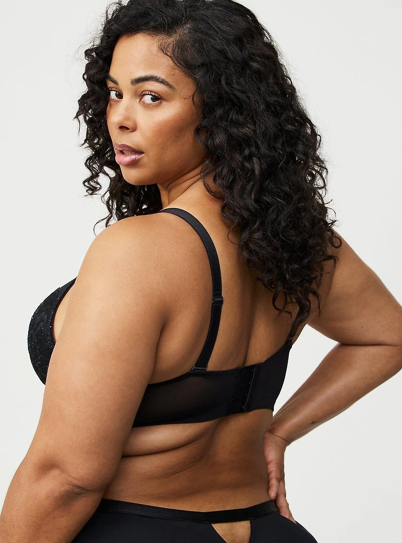 Wire-Free Push-Up Sequined Bra