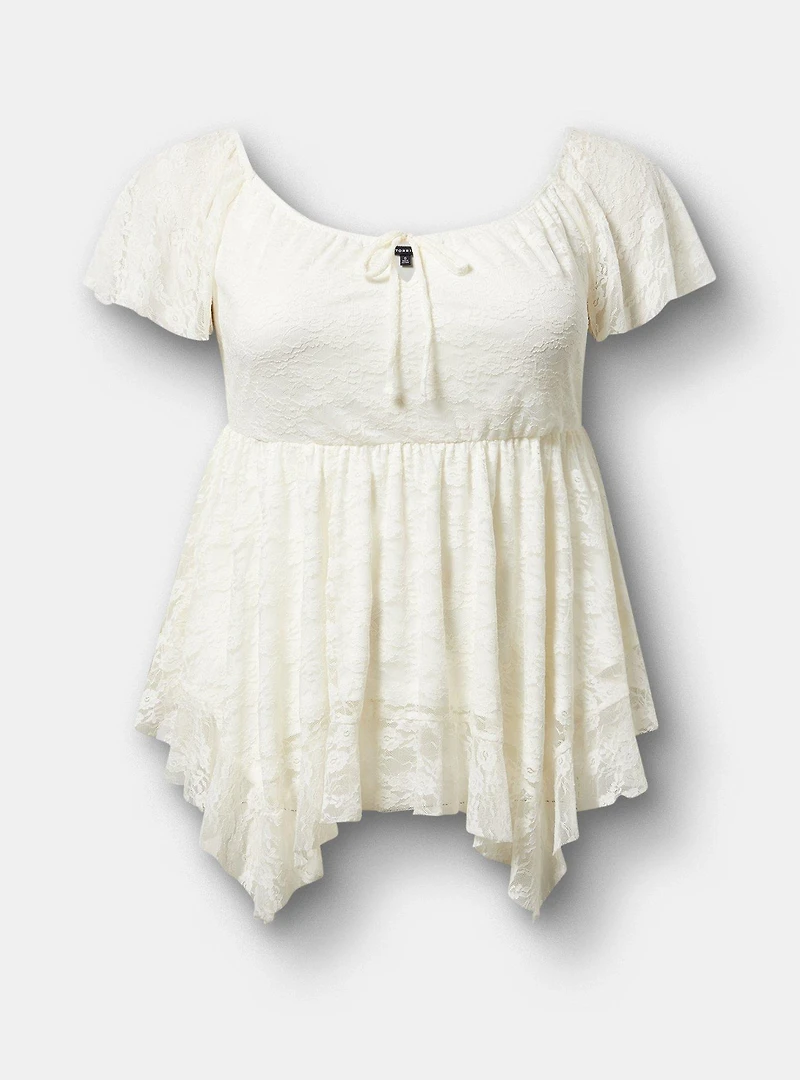 Ruffle Hanky Hem Tunic Top