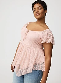 Ruffle Hanky Hem Tunic Top