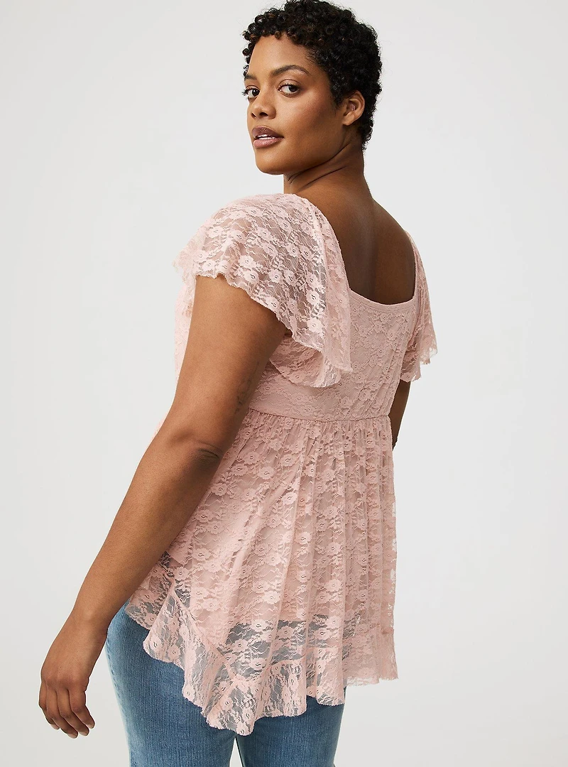 Ruffle Hanky Hem Tunic Top