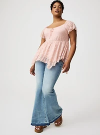 Ruffle Hanky Hem Tunic Top