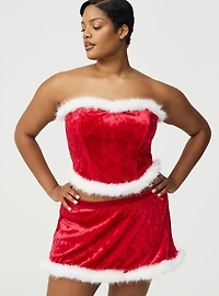 Marabou Velour Bustier