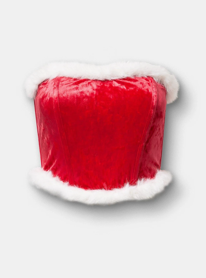 Marabou Velour Bustier