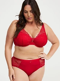 XO Plunge Push-Up Heart Lace Bra