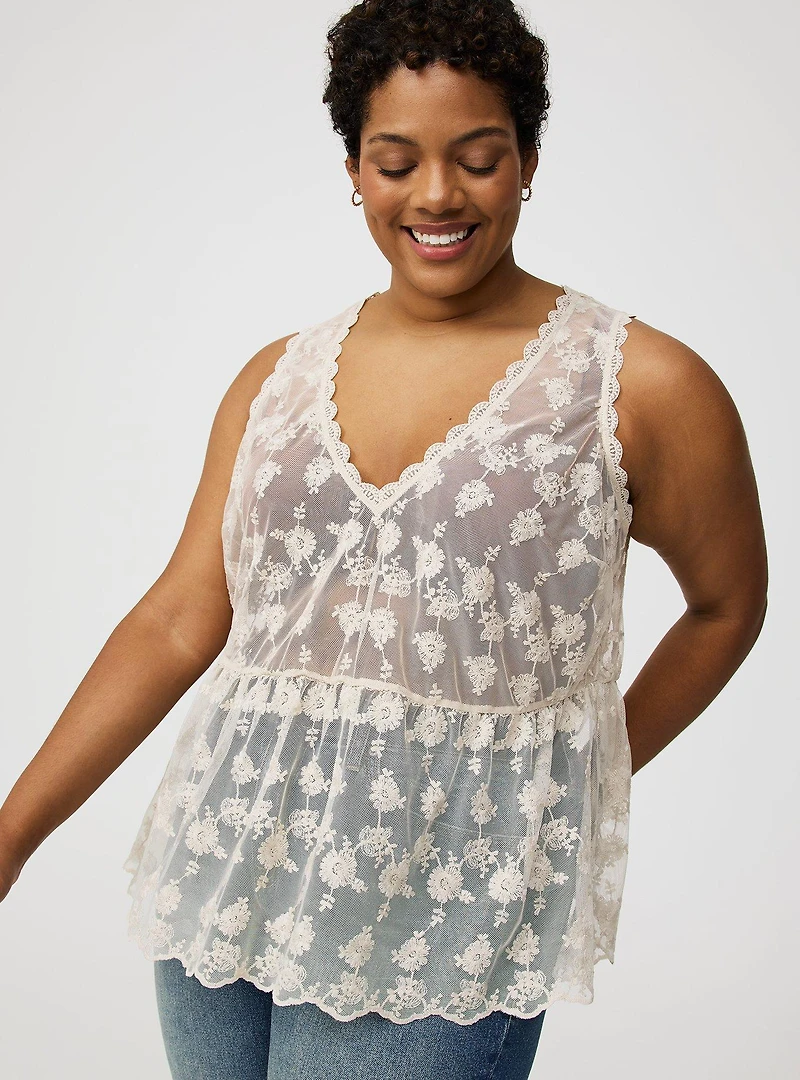 Lace V-Neck Tank