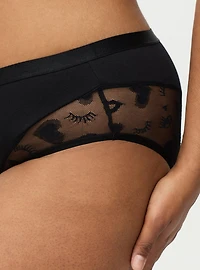 Cotton Lace Mid-Rise Hipster Panty