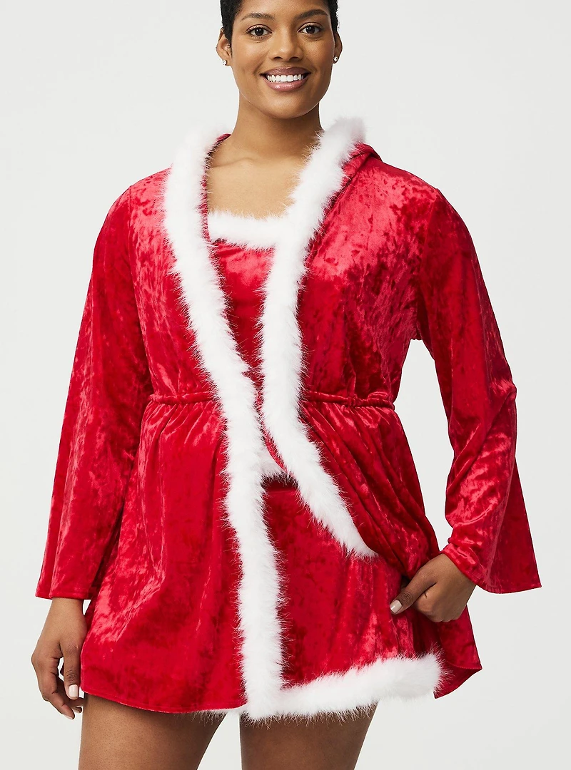 Marabou Velour Robe
