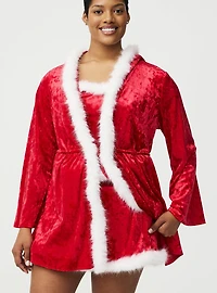Marabou Velour Robe