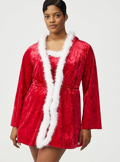 Marabou Velour Robe