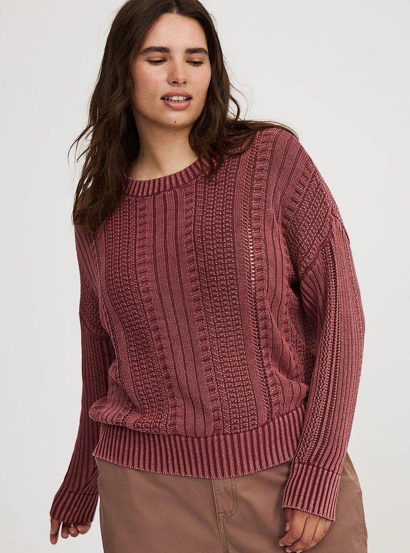 Cable Knit Pullover Sweater