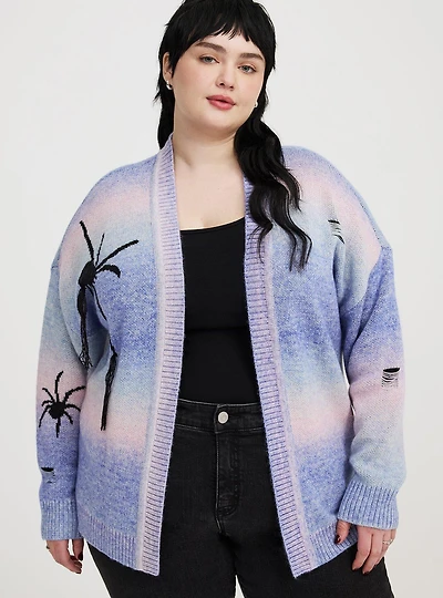 Open-Front Spider Cardigan