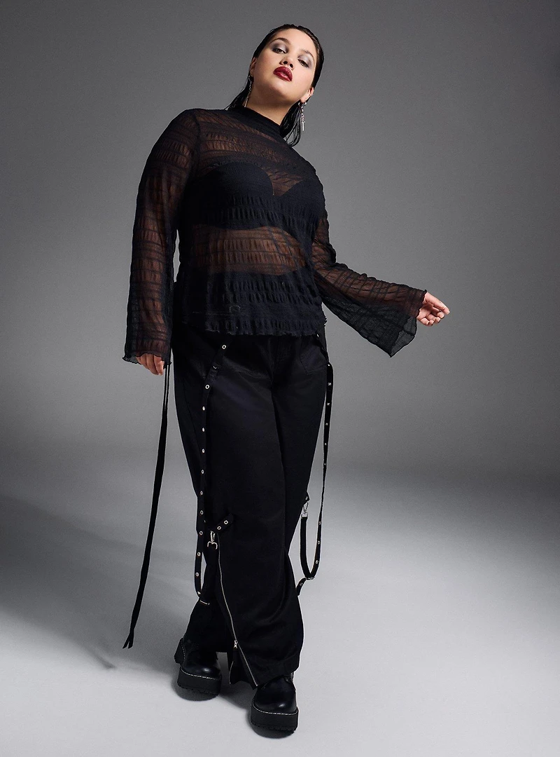 Nightfall Mock Neck Bell Sleeve Top