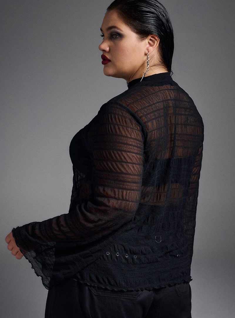 Nightfall Mock Neck Bell Sleeve Top
