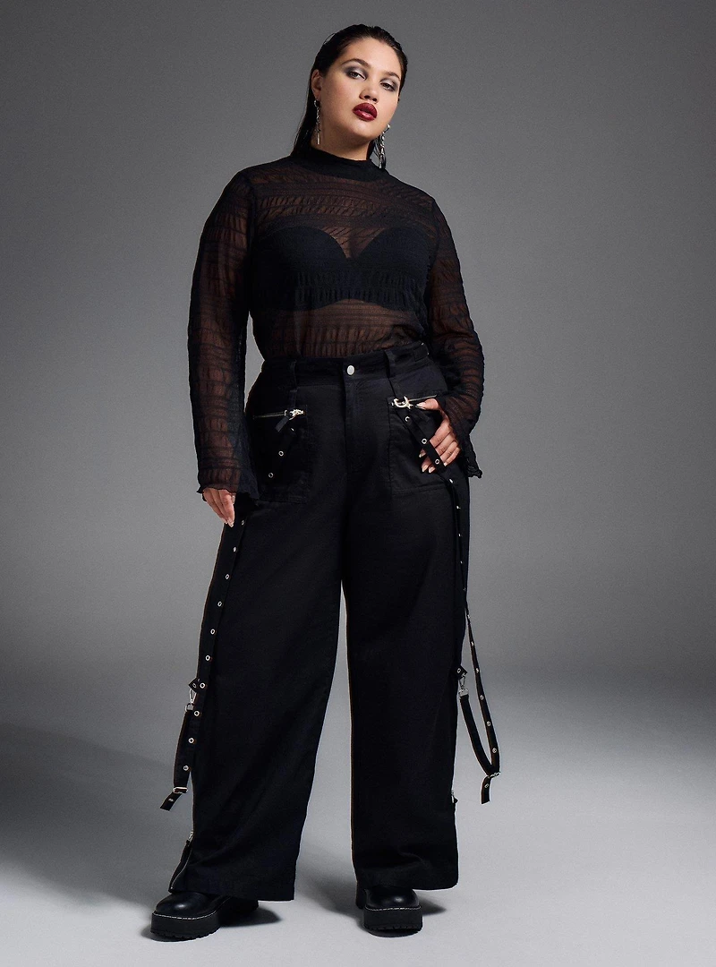 Nightfall Mock Neck Bell Sleeve Top