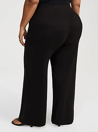 Pull-On Wide-Leg Lightweight Ponte Pant