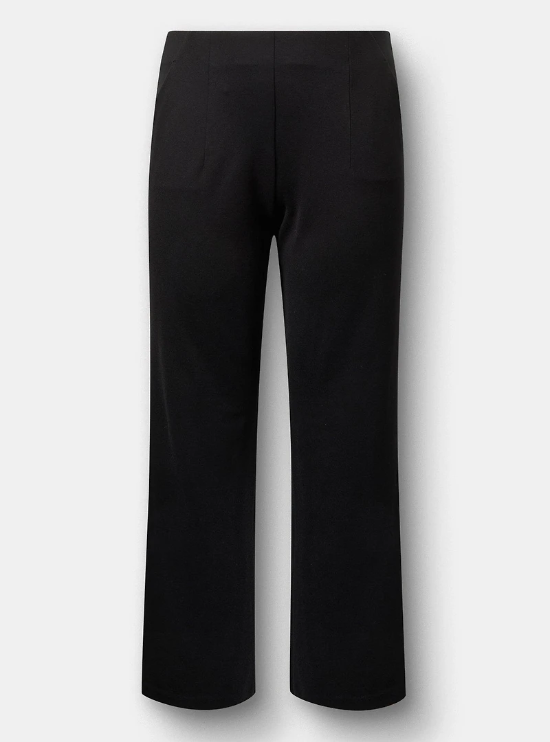 Pull-On Wide-Leg Lightweight Ponte Pant