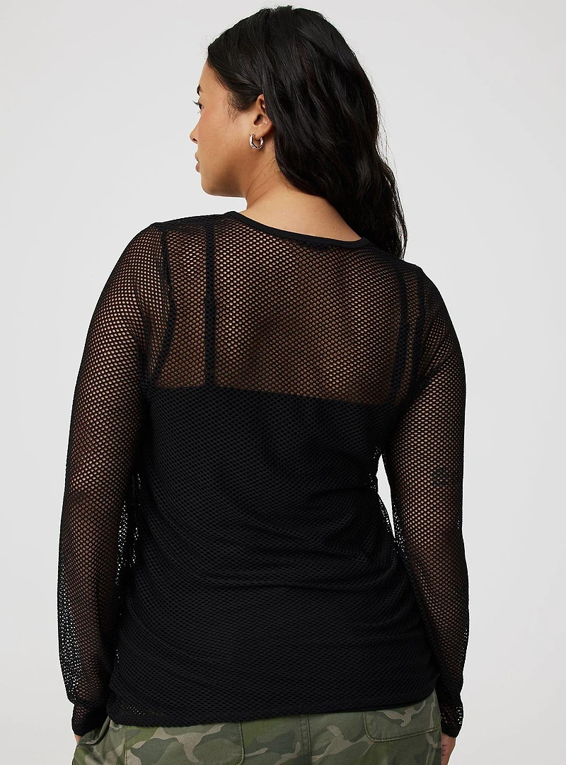 Fishnet Long-Sleeve Top