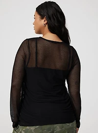 Fishnet Long-Sleeve Top
