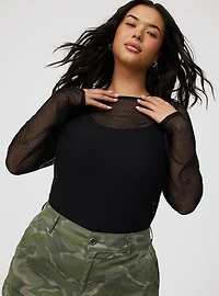 Fishnet Long-Sleeve Top