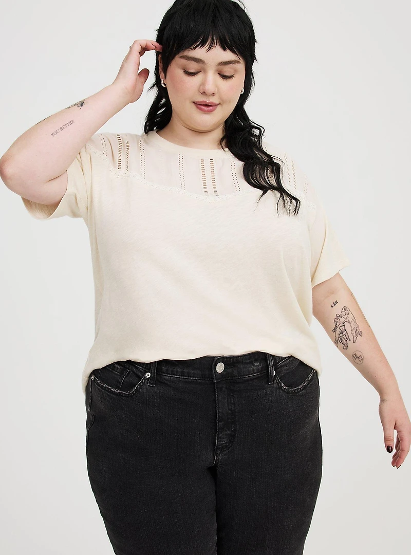 Heritage Slub Woven Yoke Crew Tee