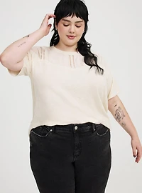 Heritage Slub Woven Yoke Crew Tee