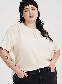 Heritage Slub Woven Yoke Crew Tee