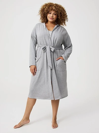 Lightweight French Terry Hooded Sleep Robe