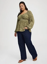 Cinch Front Babydoll Top