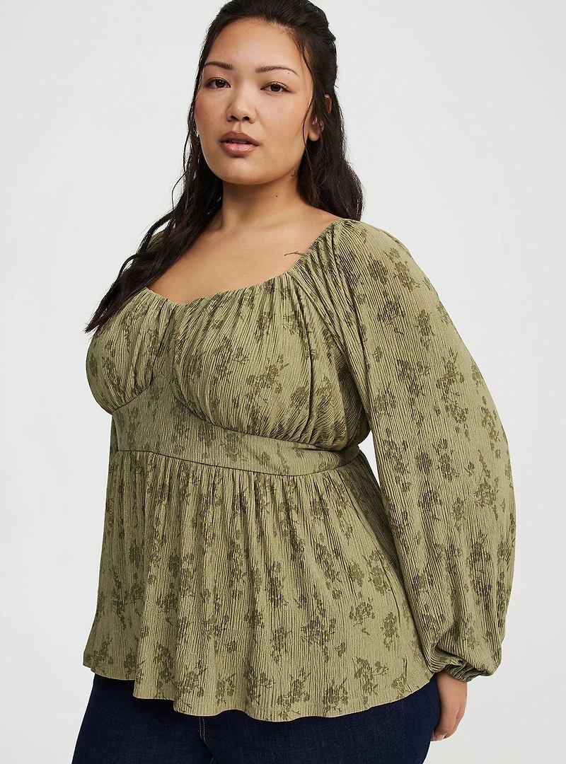 Cinch Front Babydoll Top