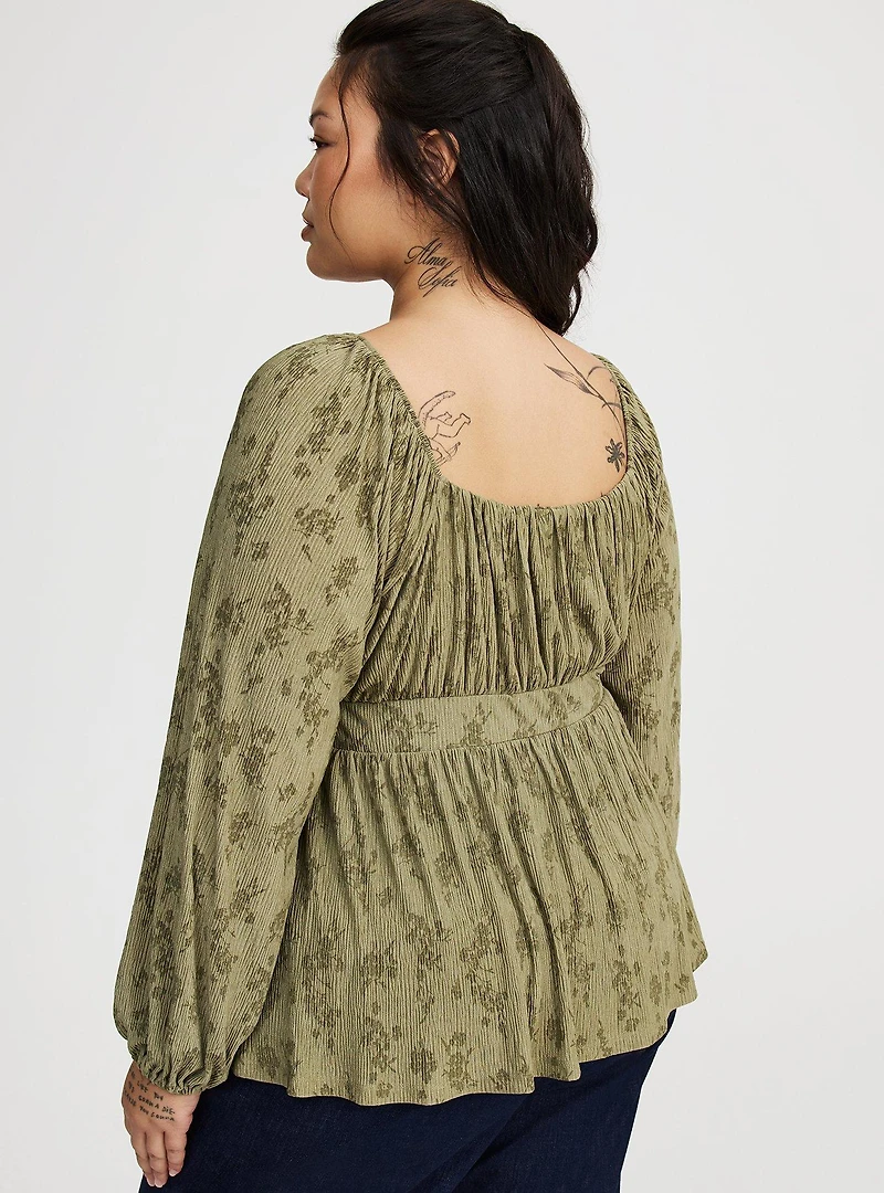 Cinch Front Babydoll Top