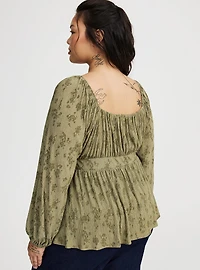 Cinch Front Babydoll Top
