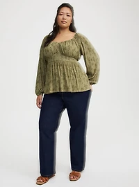 Cinch Front Babydoll Top