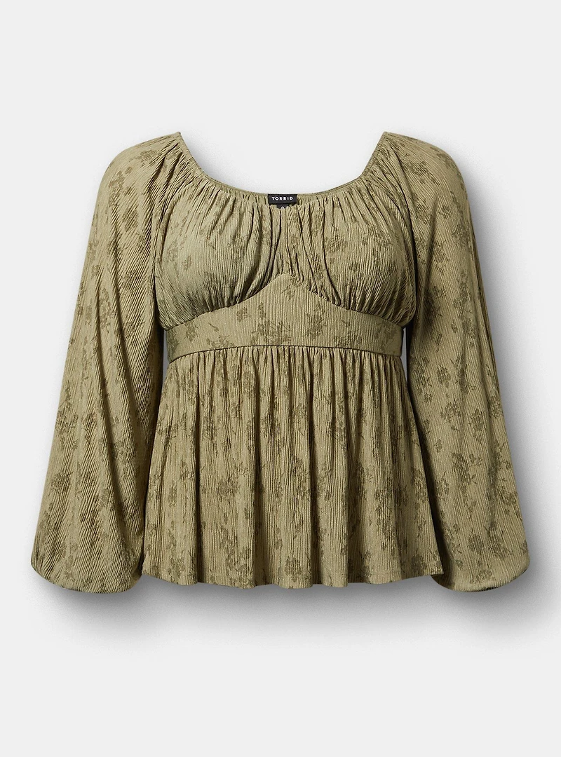 Cinch Front Babydoll Top