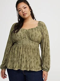 Cinch Front Babydoll Top