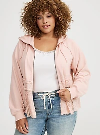 French Terry & Lace Hoodie