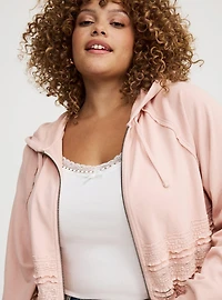 French Terry & Lace Hoodie