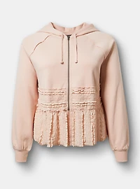 French Terry & Lace Hoodie