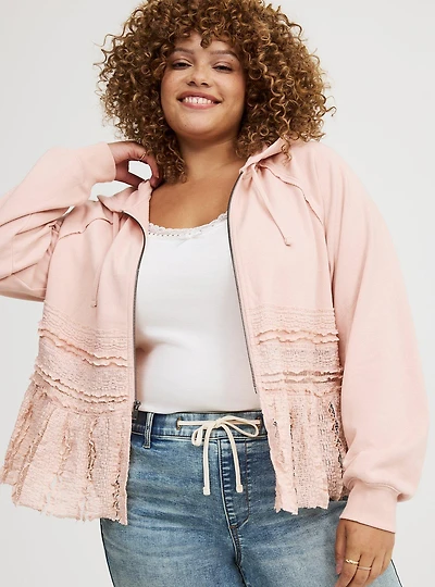 French Terry & Lace Hoodie