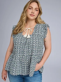 Belle Isle Tie-Front Tiered Top