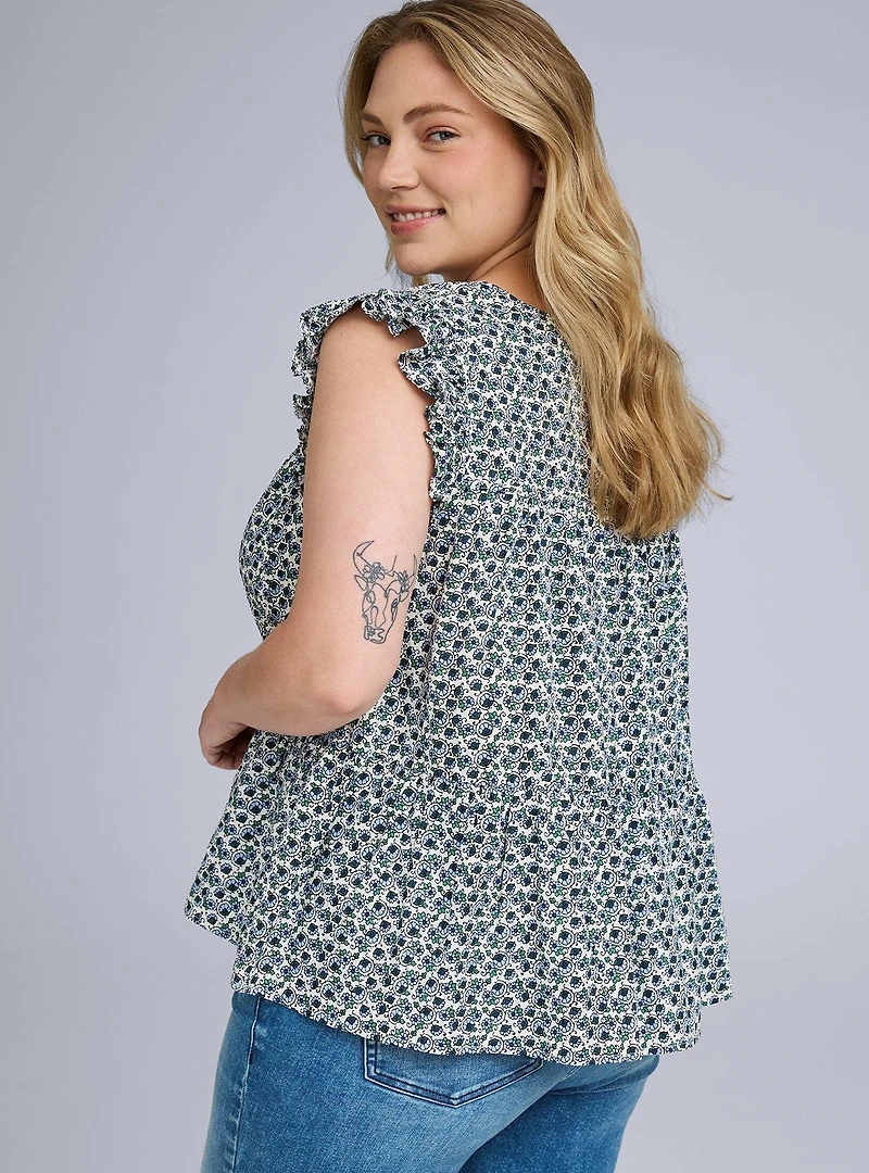 Belle Isle Tie-Front Tiered Top
