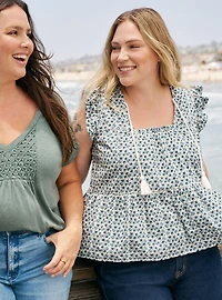 Belle Isle Tie-Front Tiered Top
