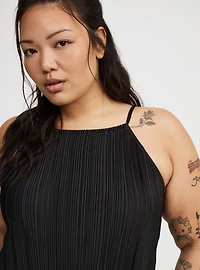 Knit Plisse Midi Dress
