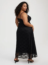 Stretch Lace Bustier Maxi Dress