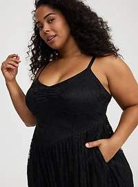 Stretch Lace Bustier Maxi Dress