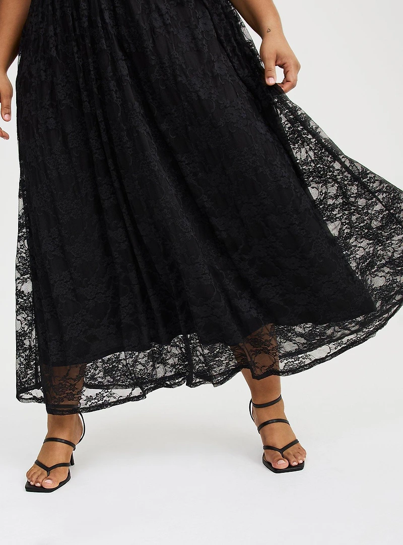 Stretch Lace Bustier Maxi Dress